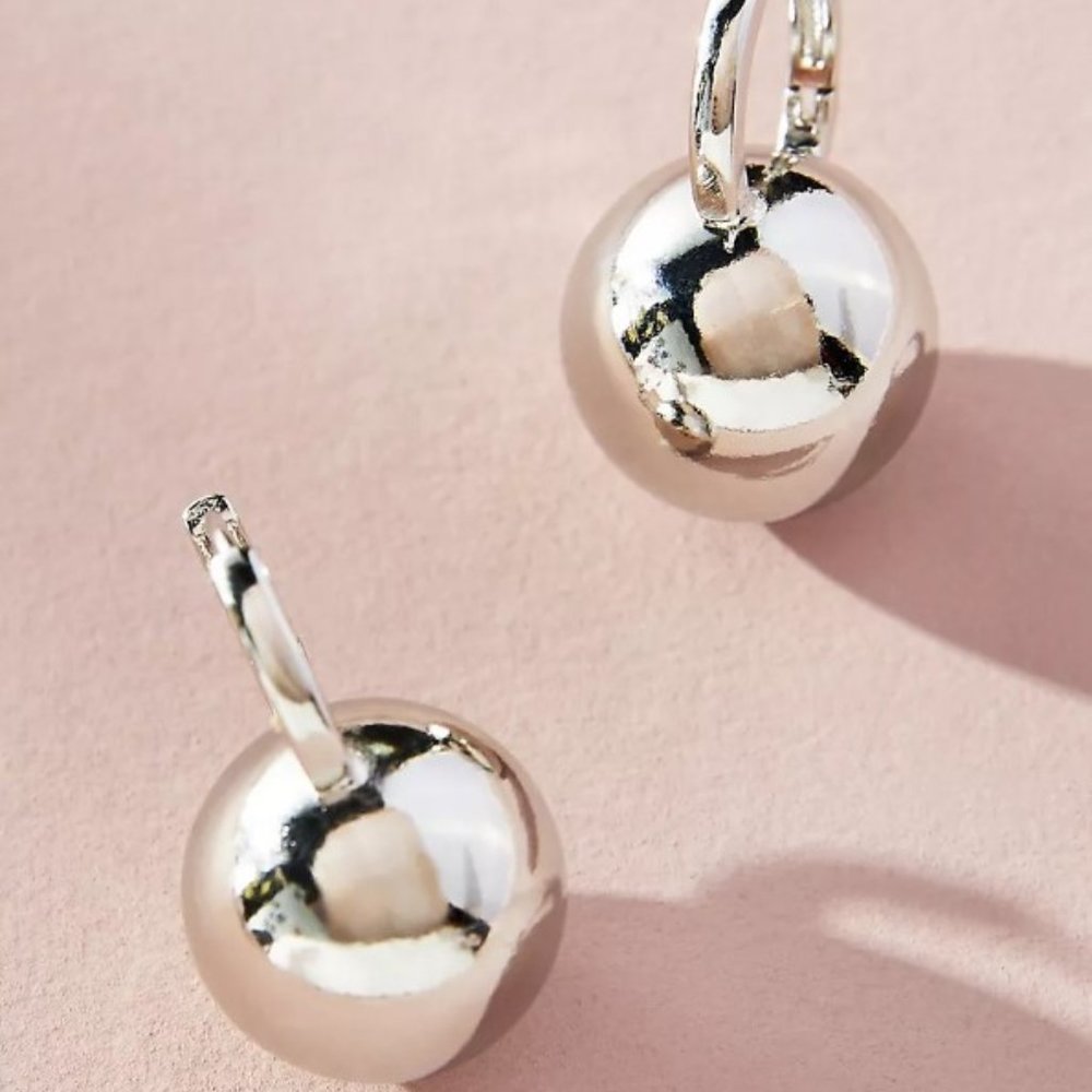 New in Original Packaging - Anthropologie Sphere Mini Hoop Earring - Silver
